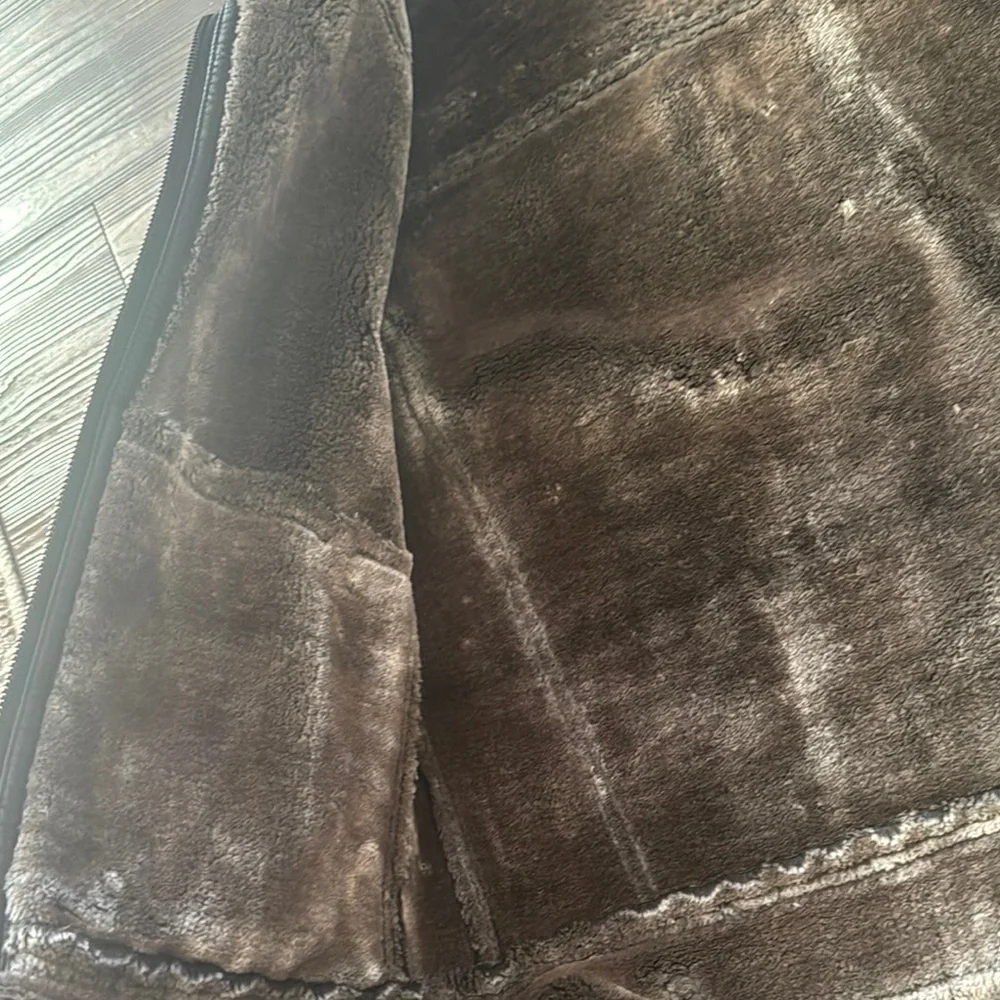 Black Rivet Black Leather Jacket with faux fur collar with lining price is firm - Picture 5 of 7